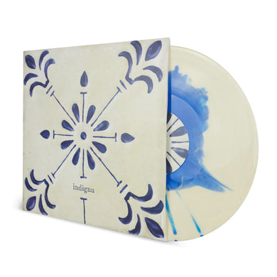 Artist: Indignu Title: Adeus (Smoky Off White w/ Blue Center Blob ed.)